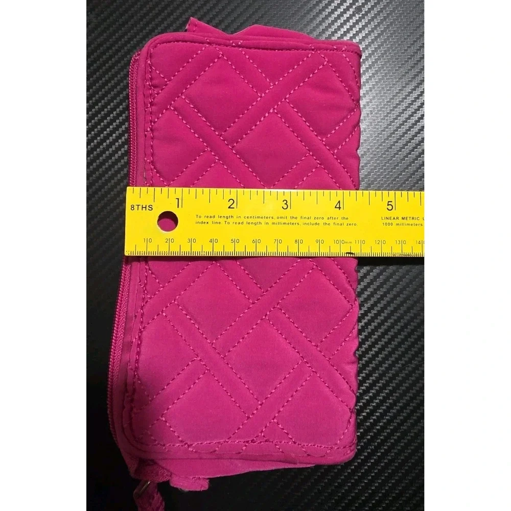 Vera Bradley PLUM Pink Front Zip Microfiber Wristlet Retired